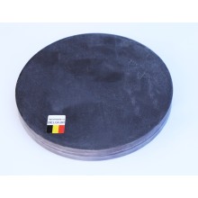 Coticule belge bleu ronde meule diamètre 75 mm dans un socle en bois